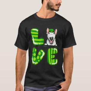Camiseta Love Bull Terrier Lucky Clover Shamrock Rua Patric