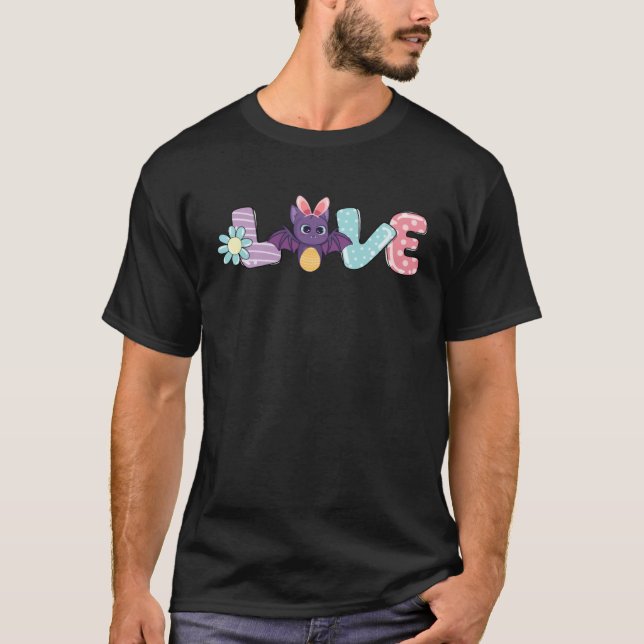 Camiseta Love Bunny Bat Eggs Hunting Happy Easter Day (Frente)