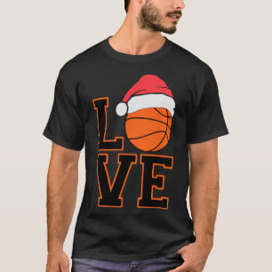 Camiseta Love Bysketbyll Team Fan Hat Christmas Bysketbyll