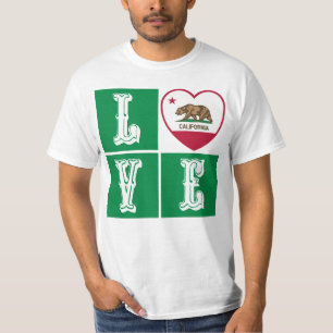 Camiseta Love California State Flag Hearde Pride