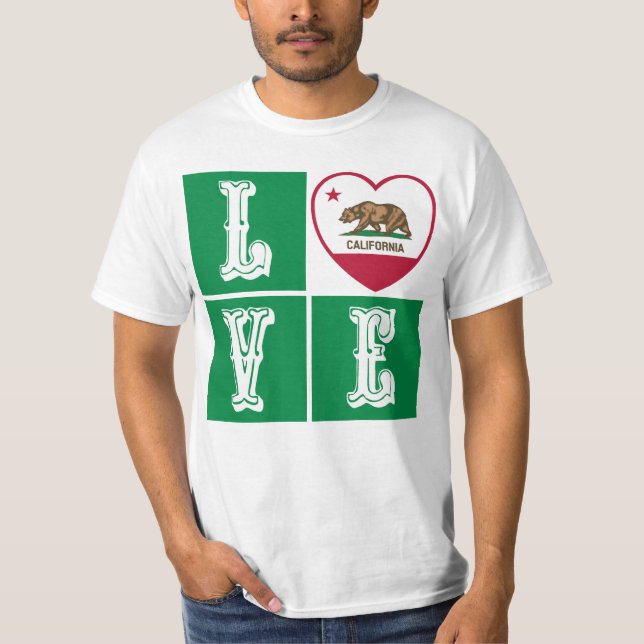 Camiseta Love California State Flag Hearde Pride (Frente)