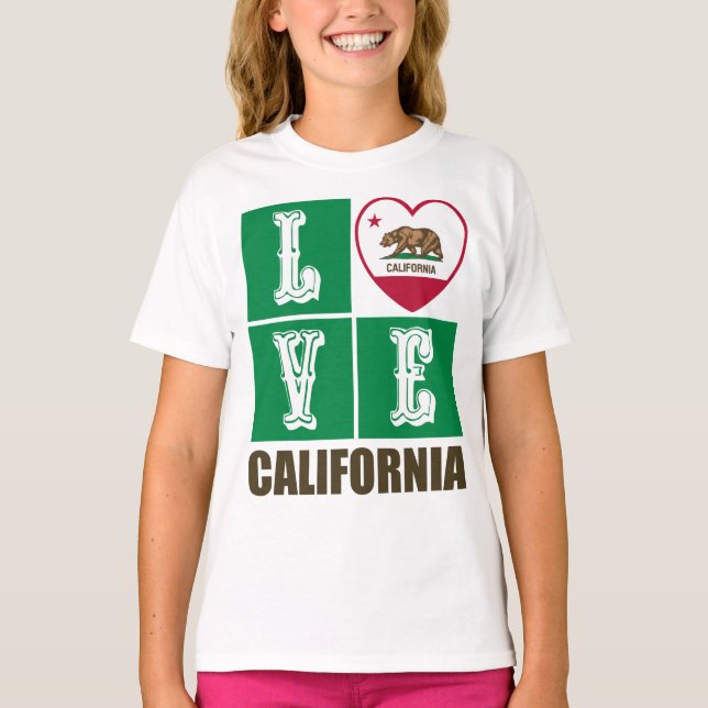 Camiseta Love California State Flag Hearde Pride (Frente)