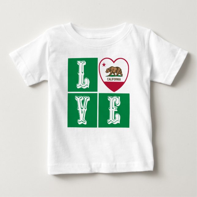 Camiseta Love California State Flag Hearde Pride (Frente)