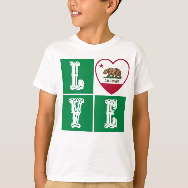 Camiseta Love California State Flag Hearde Pride (Frente)