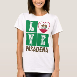 Camiseta Love California State Flag Heart Pasadena