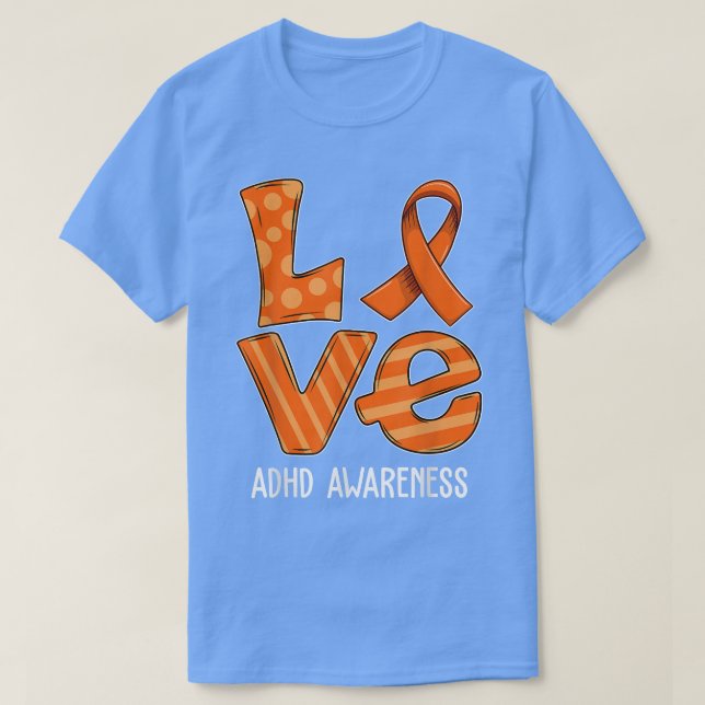 Camiseta Love Cartoon Support ADHD Awareness 2022  (Frente do Design)