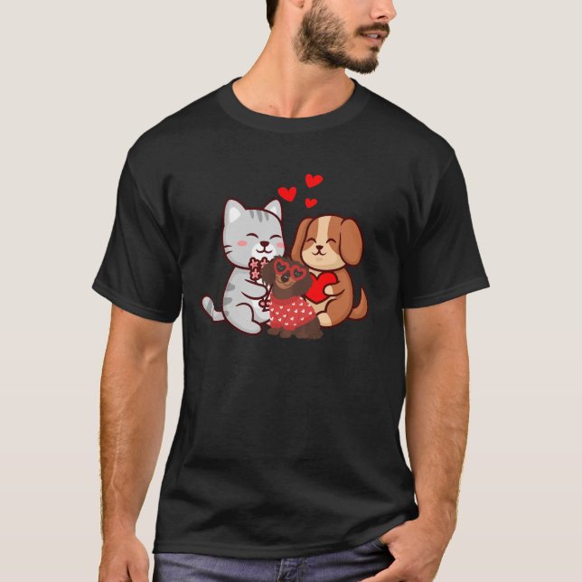 Camiseta Love Cats Cute Typography Cat Lover Design (Frente)
