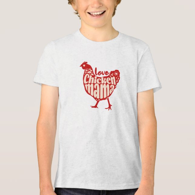 Camiseta Love Chicken Mama – Estilo Rústico de Faz (Frente)