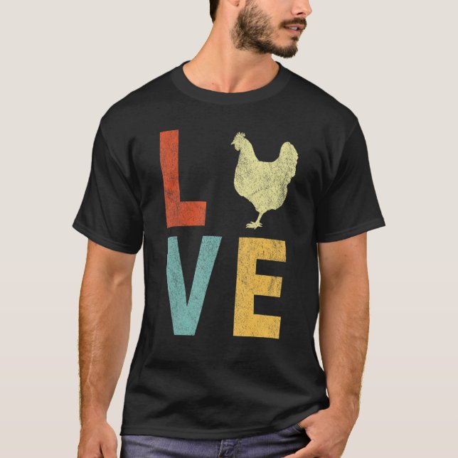 Camiseta Love Chicken Quote Retro (Frente)