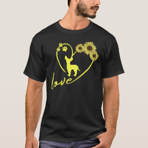 Camiseta Love Chihuahua Dogunflower Heart