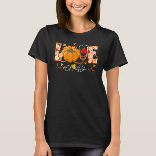 Camiseta Love CNA Life Pumpkin outono outono outono Dia de