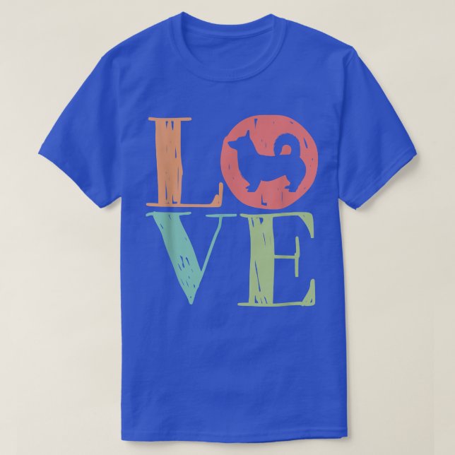 Camiseta Love Corgi Cute Retro Dog Lover (Frente do Design)