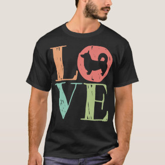 Camiseta Love Corgi Cute Retro Dog Lover1095