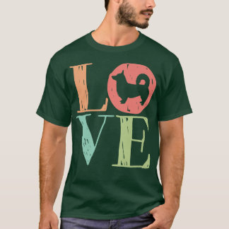 Camiseta Love Corgi Cute Retro Dog Lover773