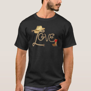 Camiseta Love Cowboys Adoram Country Girls Diversão Wester