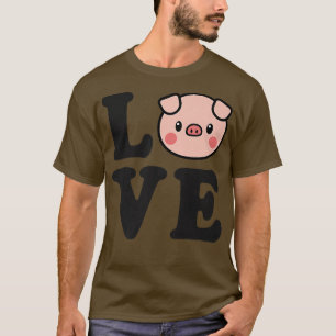 Camiseta Love Cute Trendy Kawaii Pig Lover Valentines Day P