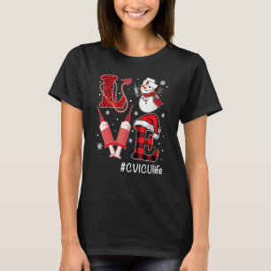 Camiseta Love CVICU Enfermeira Vida Snowman Seringa Natal N