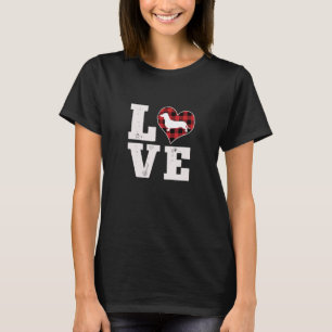 Camiseta Love Dachshund Dog Lover Gifs Buffalo Xadrez Valen