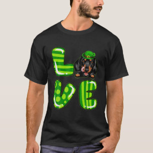 Camiseta Love Dachshund Lucky Clover Shamrock Rua de Patric
