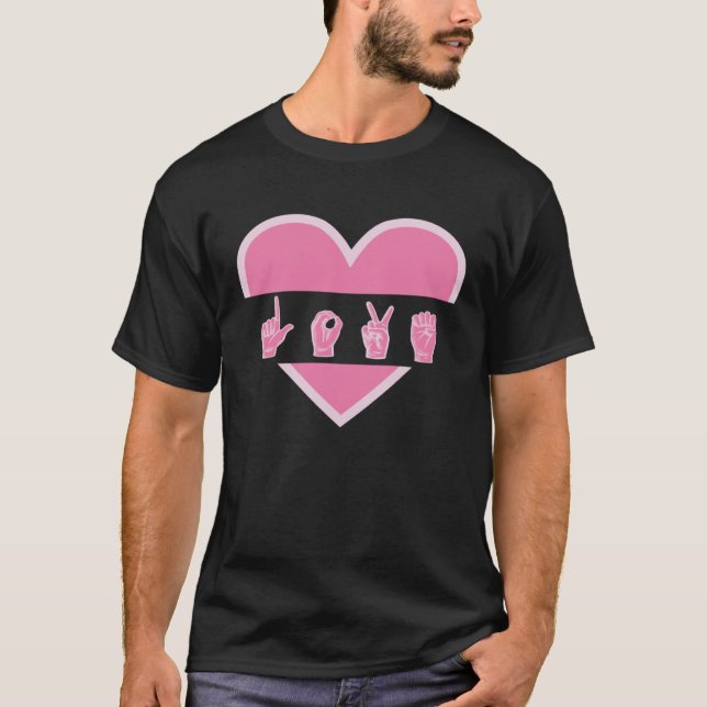 Camiseta love deaf speach Sign Language Teachers Interprete (Frente)