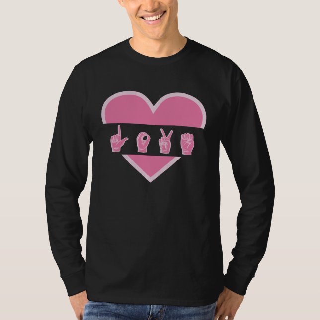 Camiseta love deaf speach Sign Language Teachers Interprete (Frente)