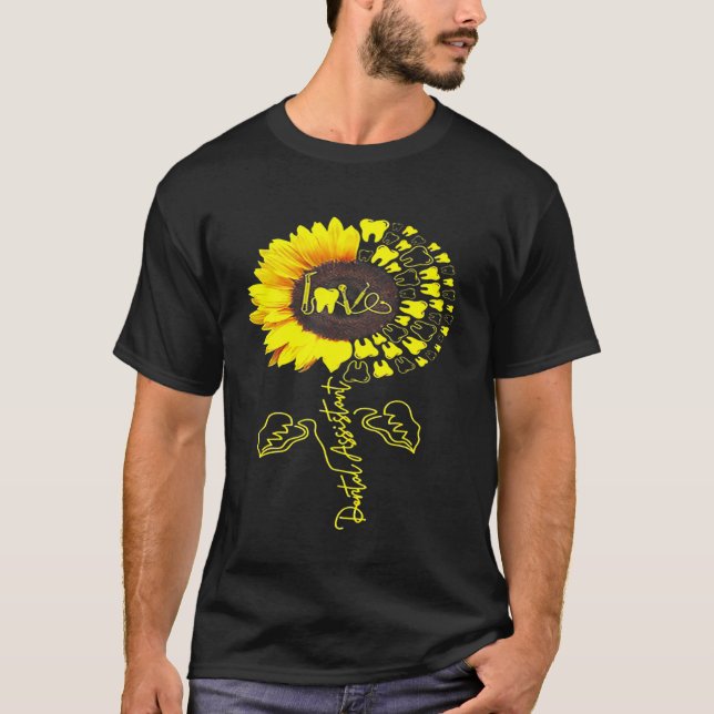 Camiseta Love Dental Assistant Sunflower (Frente)