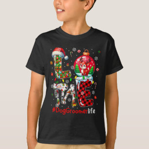 Camiseta Love Dog Groomer Christmas Papais noeis Reindeer M