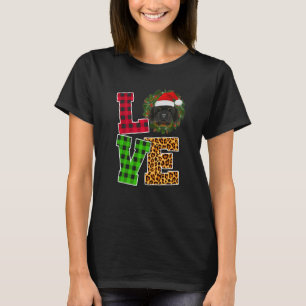 Camiseta Love Dog Tibetan Mastiff Santa Hat Natal