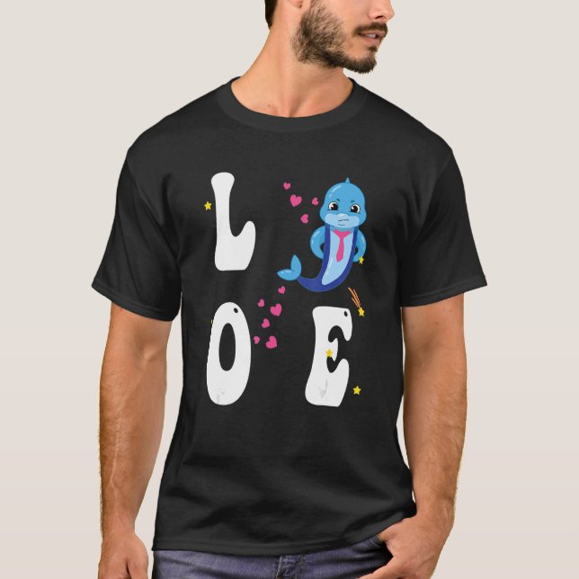 Camiseta Love Dolphins Sea Graphic Design (Frente)