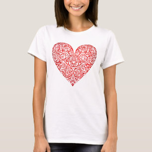 Camiseta Love Doodle Heart Abstrato Art, nº 02
