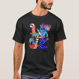 Camiseta Love Dsp Life Stethoscope Fireworks Usa Flag 4th O