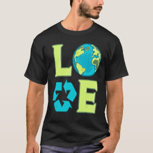 Camiseta Love Earth Day Reciclagem Environmentalis Verde