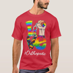 Camiseta LOVE Enfermeira Ortopédica LGBT Orgulho gay Rainbo