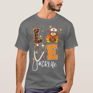 Camiseta Love ER Life Enfermeira Turquia Stethoscope Ação d