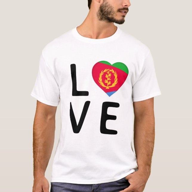 Camiseta Love - Eritreia Flag (Frente)