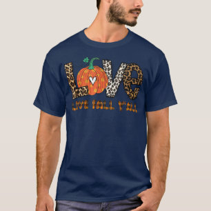 Camiseta Love Fall Yall Pumpkin Lepard Paz Love Autumn