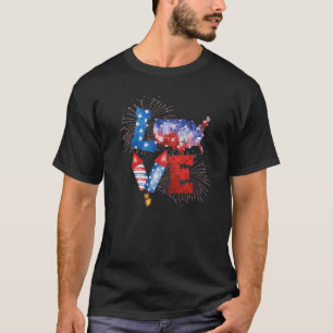 Camiseta Love Fireworks 4 de julho Patriotic America Fl