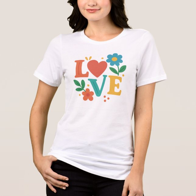 Camiseta Love Floral  (Frente)