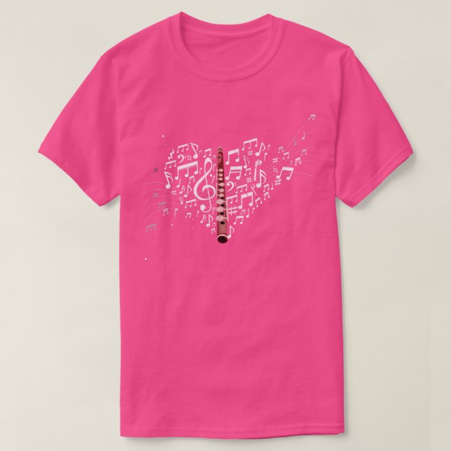 Camiseta Love Flute Flutist (Frente do Design)