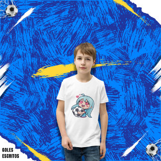Camiseta Love for soccer kawaii anime design