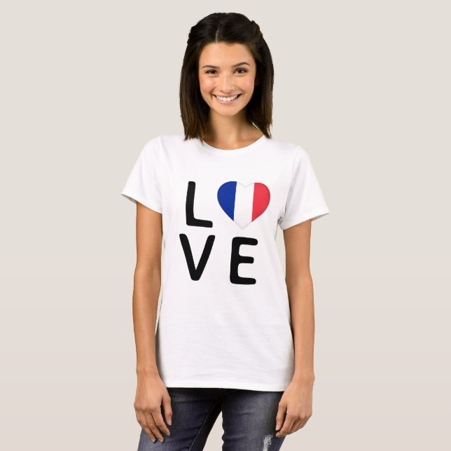Camiseta Love - France Flag (Frente Completa)