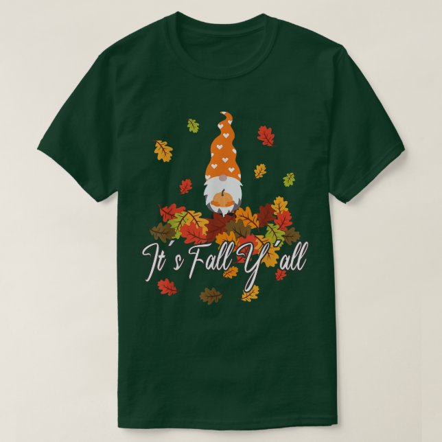 Camiseta Love Gnome Ação de Graças Feliz outono Fall Yall 6 (Frente do Design)