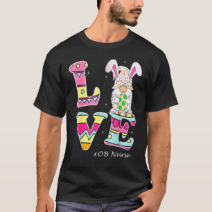 Camiseta Love Gnome Bunny Delivery Ob Day Labor Nurs