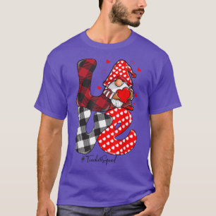 Camiseta Love Gnome Teacher Squad Happy Valentine Gnome Tea
