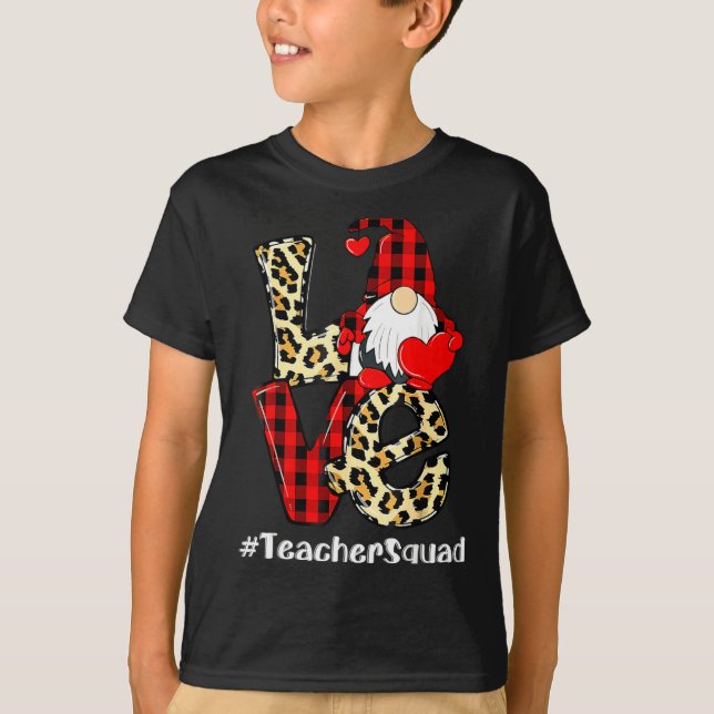 Camiseta Love Gnome Teacher Squad Valentines Day Teacher St (Frente)