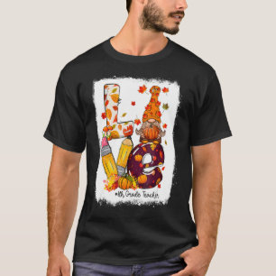 Camiseta Love Gnomo 6 Teacher Autumn Fall Obrigado