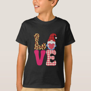 Camiseta Love Gnomo Dia de os namorados Red Buffalo Xadrez 