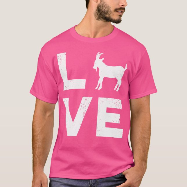 Camiseta Love Goats Typografia Engraçada Goat White (Frente)