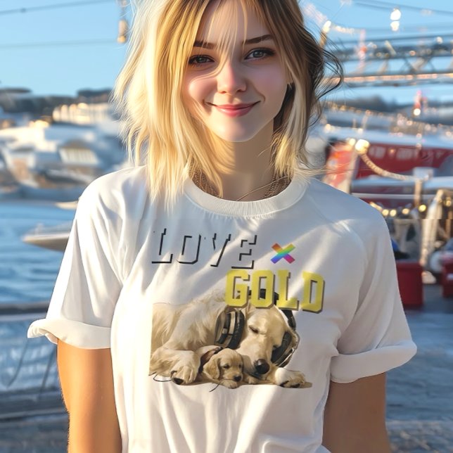 Camiseta LOVE × GOLDEN RETRIEVER - Custom  (Criador carregado)