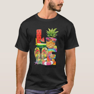 Camiseta Love Grandma Life Summer Hawaii Beach Womens